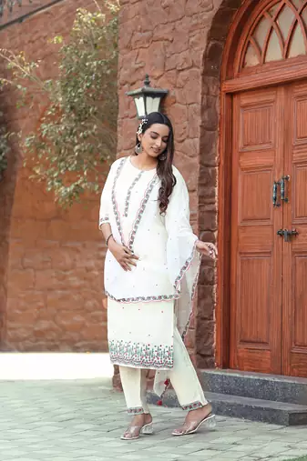 Women modal silk with soft inner kurta kurta with pant and dupatta suit set