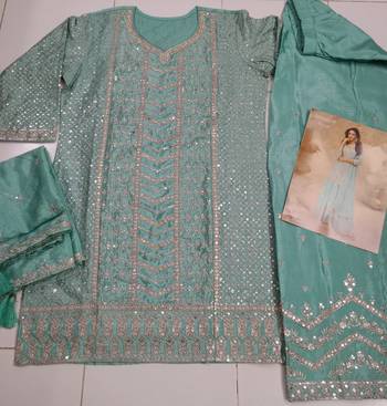 Light blue free size full stitched upto 42 palazzo wedding suits 2