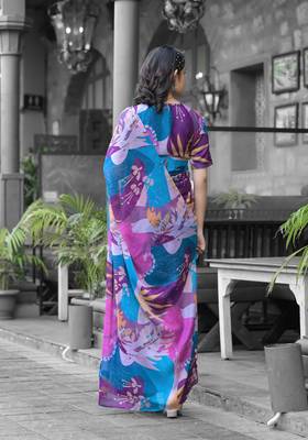 Stylish casual multi imported georgette fancy saree 4