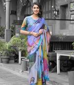Stylish casual multi imported georgette fancy saree