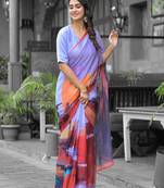 Stylish casual multi imported georgette fancy saree