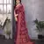 Poly chiffon wine printed saree with blouse piece