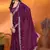Satin wine sequinned saree with blouse piece