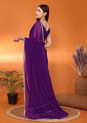 Embellished bollywood georgette saree 3