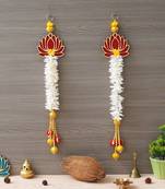 White and Gold Lotus Wall Hanging Wall Decor |Temple Decor Home and Office Decor