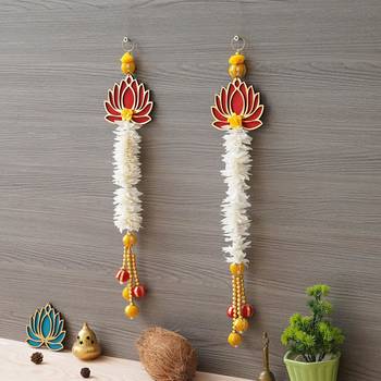 White and Gold Lotus Wall Hanging Wall Decor |Temple Decor Home and Office Decor 2