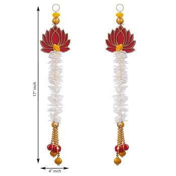 White and Gold Lotus Wall Hanging Wall Decor |Temple Decor Home and Office Decor 3