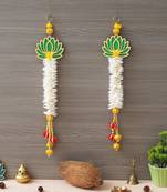 White and Gold Lotus Wall Hanging Wall Decor |Temple Decor Home and Office Decor