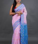 Pink Handloom Cotton Silk Saree
