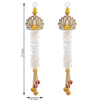 White and Gold Lotus Wall Hanging Wall Decor |Temple Decor Home and Office Decor 3