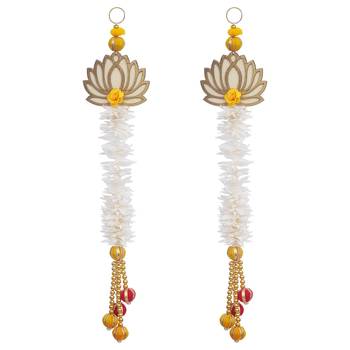 White and Gold Lotus Wall Hanging Wall Decor |Temple Decor Home and Office Decor 4