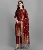  women silk blend kurta pant dupatta set