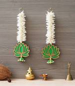 Yellow Lotus with White Gajra Flower Wall Hanging |Lotus Back Drop Hanging