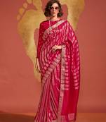 Dark pink weaving zari viscose saree for festival