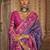 Patola print silk blend traditional saree in violet