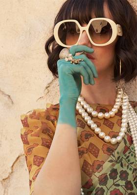 Tissue printed sea green saree 4
