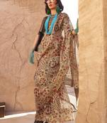 Tissue printed beige saree