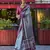 Satin silk blend printed grey saree