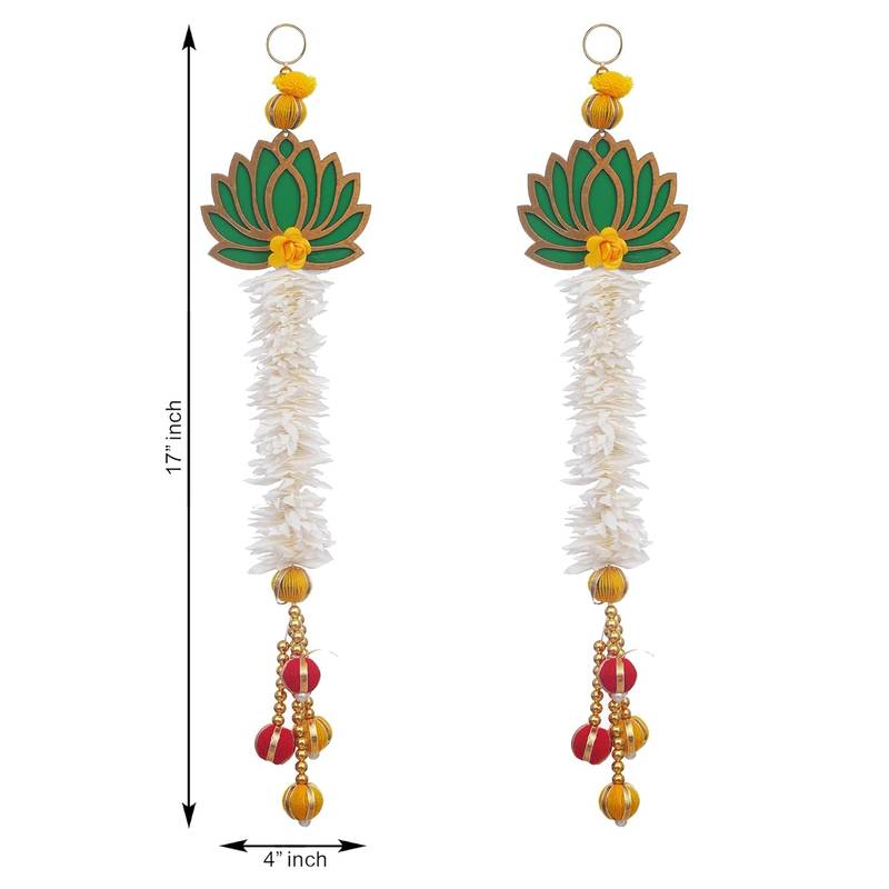 White and Gold Lotus Wall Hanging Wall Decor |Temple Decor Home and Office Decor