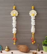 White and Gold Lotus Wall Hanging Wall Decor |Temple Decor Home and Office Decor