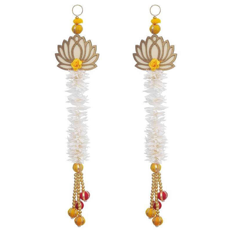 White and Gold Lotus Wall Hanging Wall Decor |Temple Decor Home and Office Decor