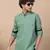 Green  linen cotton short kurta