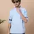 Sky Bule linen cotton short kurta