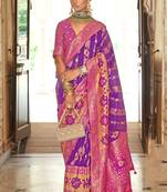 Banarasi silk blend weaving purple saree