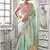 Faux Chiffon weaving aqua blue saree