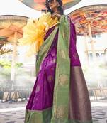 Katan silk blend weaving dark magenta saree