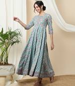 Women Printed Pure Cotton Anarkali Kurta