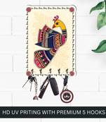  Beautiful Wooden Peacock U V Printed Key Holder for Home and Office Decor