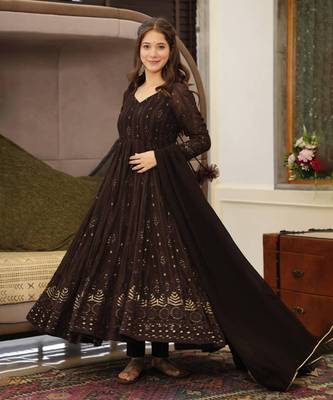 BLACK GEORGETT PARTY WEAR SALWAR SUIT 1