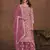 Pink embroidery faux georgette palazzo