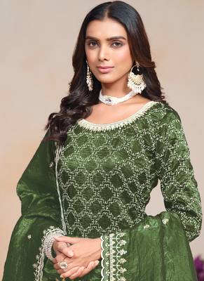 Teal green embroidery gold crush palazzo 2