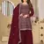 Maroon embroidery faux georgette sharara