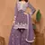 Purple embroidery faux georgette sharara