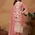 Peach embroidery organza salwar kameez