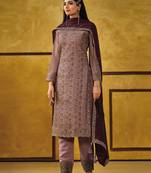 Choclate silk blend embroidered trendy salwar kameez