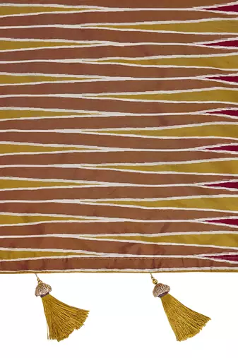 maroon banarasi soft silk blend woven saree with heavy jacquard work and blouse piece