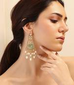 Saffron crest dangler earrings