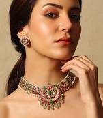 Crimson bloom necklace set