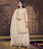 Heavy Jacquard Silk Semi Stitched Palazzo Suits