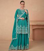 Rama Green georgette sharara suits