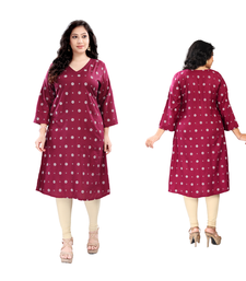 Pink printed rayon kurti
