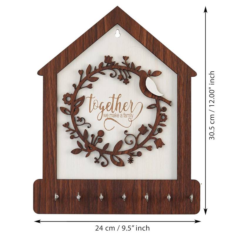 Premium Family Designer Wooden Key Holder for Home/Office Decor, Key Holder for Wall Decor