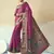magenta poly viscose georgette zari work paithani saree
