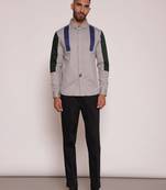 Slate grey cotton cut & sew shirt