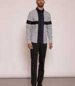 Black & navy bule cotton cut sew shirt