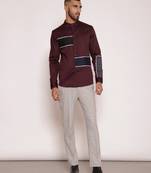 Maroon cotton satincut & sew shirt